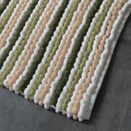 Allure Bath Fashions Striped Chunky Bobble Shower Mat in Green - thumbnail 4