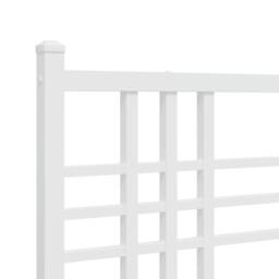 Berkfield Home Metal Bed Frame without Mattress with Footboard White 120x190cm - Size: 120x190 cm - thumbnail 7