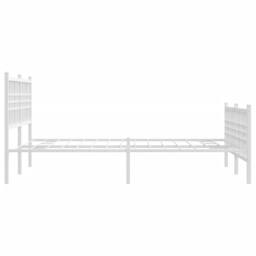 Berkfield Home Metal Bed Frame without Mattress with Footboard White 120x190cm - Size: 120x190 cm - thumbnail 5