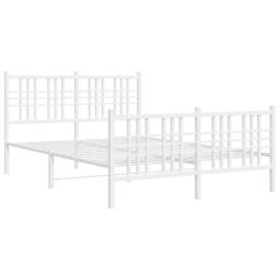 Berkfield Home Metal Bed Frame without Mattress with Footboard White 120x190cm - Size: 120x190 cm - thumbnail 1
