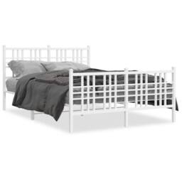 Berkfield Home Metal Bed Frame without Mattress with Footboard White 120x190cm - Size: 120x190 cm - thumbnail 3