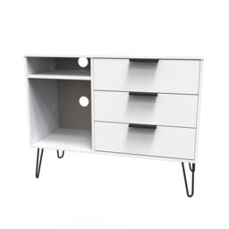 Ready Assembled 2 U Fuji 3 Drawer TV Unit (Ready Assembled) in White - thumbnail 3