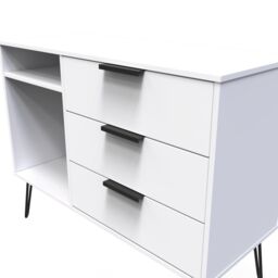 Ready Assembled 2 U Fuji 3 Drawer TV Unit (Ready Assembled) in White - thumbnail 4