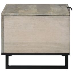 Berkfield Home Coffee Tables White, Black 80 x 50 x 40 cm Solid mango wood - thumbnail 4