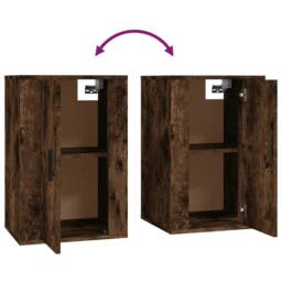 Berkfield Home Wall Mounted TV Cabinets 2 pcs Smoked Oak 40x34.5x60 cm in Brown - thumbnail 9