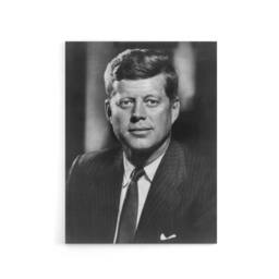 "Artery8 Jfk John Kennedy Usa President Canvas Wall Art Print in Grey - Size: W18"" x H24""" - thumbnail 1