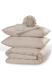 The Linen Consultancy 'TLC 5 Star Hotel Concept' 250TC Cotton Percale Duvet Cover in Taupe - Size: Single - thumbnail 2