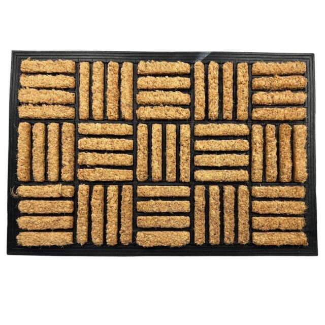 Ark Mat Coir Door Mat - Natural Dirt Trapping, Non-Slip, Indoor/Outdoor in Beige - Size: 40 x 60 cm - image 1