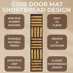 Ark Mat Coir Door Mat - Natural Dirt Trapping, Non-Slip, Indoor/Outdoor in Beige - Size: 40 x 60 cm - thumbnail 5