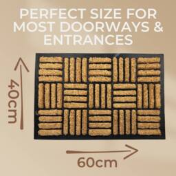Ark Mat Coir Door Mat - Natural Dirt Trapping, Non-Slip, Indoor/Outdoor in Beige - Size: 40 x 60 cm - thumbnail 4