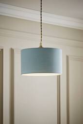 ValueLights Reni Duck Egg Blue Fabric Easy Fit Drum Ceiling Lamp Shade - Size: Large - thumbnail 1