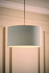 ValueLights Reni Duck Egg Blue Fabric Easy Fit Drum Ceiling Lamp Shade - Size: Large - thumbnail 2