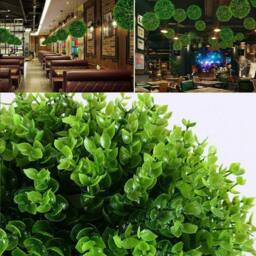 VOGREX Solar LED Hanging Sphere Light, Garden Decor 15 LEDs - Warm White in Green - thumbnail 2