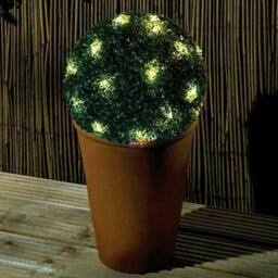 VOGREX Solar LED Hanging Sphere Light, Garden Decor 15 LEDs - Warm White in Green - thumbnail 4