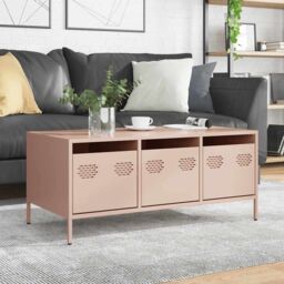 Berkfield Home Coffee Table Pink 101.5x50x43.5 cm Cold-rolled Steel
