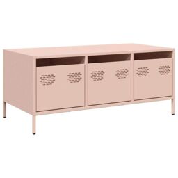 Berkfield Home Coffee Table Pink 101.5x50x43.5 cm Cold-rolled Steel - thumbnail 2