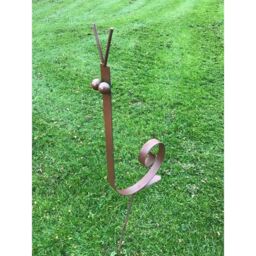 Poppyforge Snail Garden Art - Steel - W40.6 x H78.7 cm - Bare Metal/Ready to Rust in Brown