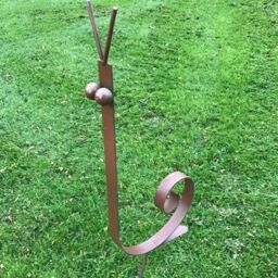 Poppyforge Snail Garden Art - Steel - W40.6 x H78.7 cm - Bare Metal/Ready to Rust in Brown - thumbnail 2