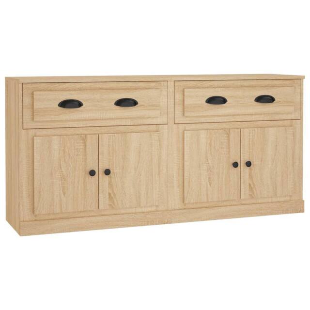 Berkfield Home Sideboards 2 pcs Sonoma Oak Engineered Wood in Light Tan - image 1