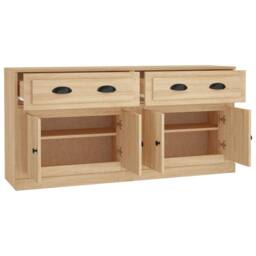 Berkfield Home Sideboards 2 pcs Sonoma Oak Engineered Wood in Light Tan - thumbnail 6