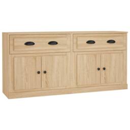 Berkfield Home Sideboards 2 pcs Sonoma Oak Engineered Wood in Light Tan