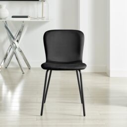 FurnitureboxUK 2 x Asti Black Velvet Dining Chairs - thumbnail 5