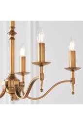 Netlighting Stanford 5 Light Multi Arm Ceiling Pendant Chandelier Antique Brass E14 in Gold - thumbnail 5