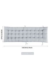 Living and Home 160x50cm Grey Outdoor Sun Lounger Cushion with Slip-Over Back & Side Tie Straps - Size: 160x50 cm - thumbnail 8