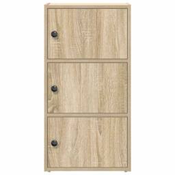 Berkfield Home Bookcase Sonoma Oak 40x24x77 cm Engineered Wood in Light Oak - Size: 40 x 24 x 77 cm - thumbnail 4