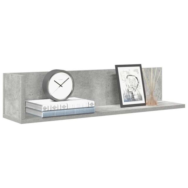 Berkfield Home Wall Shelves 2 pcs Concrete Grey 75x16.5x16.5 cm Engineered Wood - image 1