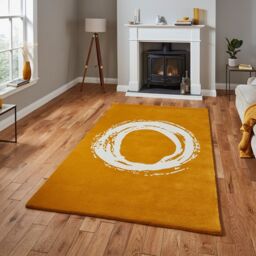 The Rug Shop UK Yellow Handmade Luxurious Easy to clean Abstract Area Rug - Size: 150 cm x 230 cm - thumbnail 1