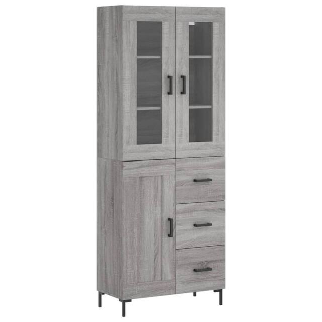 Berkfield Home Highboard Grey Sonoma 69.5x34x180 cm Engineered Wood - image 1