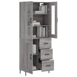 Berkfield Home Highboard Grey Sonoma 69.5x34x180 cm Engineered Wood - thumbnail 3