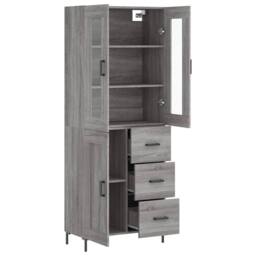 Berkfield Home Highboard Grey Sonoma 69.5x34x180 cm Engineered Wood - thumbnail 4