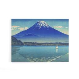 "Artery8 Koitsu Lake Shoji Mount Fuji Canvas Japanese Wall Art in Blue - Size: W18"" x H24""" - thumbnail 1