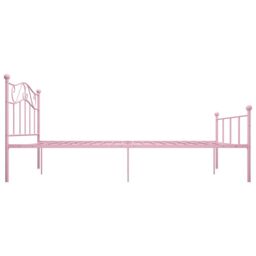Berkfield Home Bed Frame Pink Metal 140x200 cm - thumbnail 4