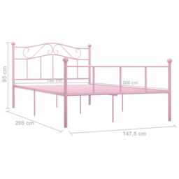 Berkfield Home Bed Frame Pink Metal 140x200 cm - thumbnail 6