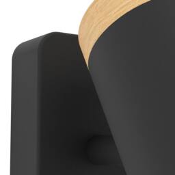 Eglo Consuma Steel & Wood 3-Light Bathroom Spotlight, Black & Brown - thumbnail 4