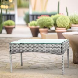 FURNOS Set of 4 Wicker Garden Bistro Furniture Set in Black - thumbnail 6