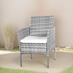FURNOS Set of 4 Wicker Garden Bistro Furniture Set in Black - thumbnail 4