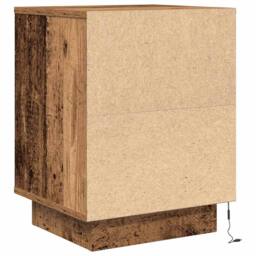 Berkfield Home Bedside Cabinet with LED Lights¬†Old Wood 38x34x50 cm - Size: 38 x 34 x 50 cm - thumbnail 8