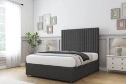 "Sloomy Manhattan Dumfries Divan Set No Drawers-54"" Headboard in Dark Grey - Size: Single" - thumbnail 3