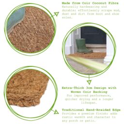 Nicola Spring Premium Handmade Coir Door Mat - 120 x 60cm in Brown - Size: 60 cm x 120 cm - thumbnail 2