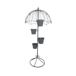 FLAVORA Metal Plant Pot Stand Holder Indoor Outdoor Garden in Grey - Size: 100g