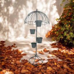FLAVORA Metal Plant Pot Stand Holder Indoor Outdoor Garden in Grey - Size: 100g - thumbnail 6