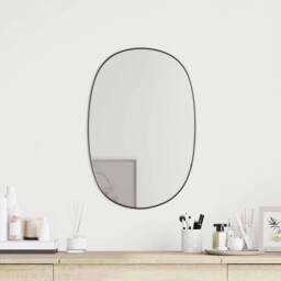 Berkfield Home Wall Mirror Black 50x35 cm - thumbnail 2