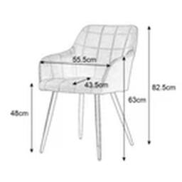 Havendro Black 2X Velvet Dining Chairs - Metal Legs, Padded Sea - thumbnail 2