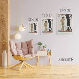 "Artery8 Autumn Symphony Fashion Worth Advert Barbier Canvas Wall Art in White - Size: W18"" x H24""" - thumbnail 4