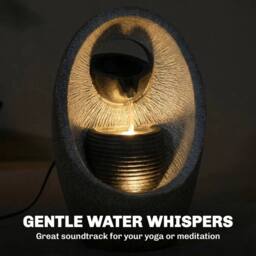 EONLION Water Feature with 2-Tier Bowls in Grey - Size: 100 cm - thumbnail 3