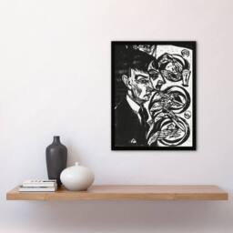 Artery8 Anxious Nervous People at Dinner Kirchner Framed Wall Art Print in Black - Size: A4 - thumbnail 4